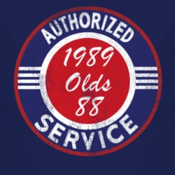 Authorized Service 1989 Oldsmobile Olds 88 Distressed Look Dark T Shir