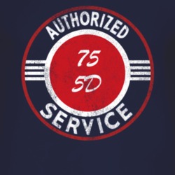 Authorized Service 1975 DJ 5D Distressed Look Dark T Shirt