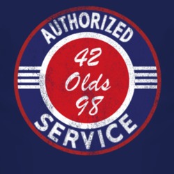Authorized Service 1942 Oldsmobile Olds 98 Distressed Look Dark T Shir