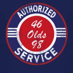 Authorized Service 1946 Oldsmobile Olds 98 Distressed Look Dark T Shir