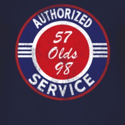 Authorized Service 1957 Oldsmobile Olds 98 Distressed Look Dark T Shir