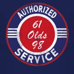 Authorized Service 1961 Oldsmobile Olds 98 Distressed Look Dark T Shir