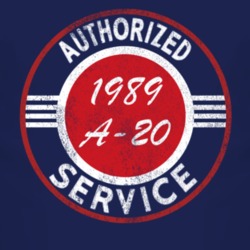 Authorized Service 1989 Chevy A-20 Distressed Look Dark T Shirt