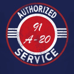 Authorized Service 1991 Chevy A-20 Distressed Look Dark T Shirt