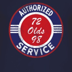 Authorized Service 1972 Oldsmobile Olds 98 Distressed Look Dark T Shir