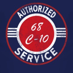 Authorized Service 1968 Chevy C-10 Distressed Look Dark T Shirt