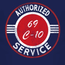 Authorized Service 1969 Chevy C-10 Distressed Look Dark T Shirt