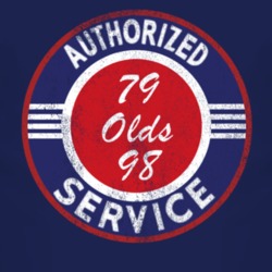 Authorized Service 1979 Oldsmobile Olds 98 Distressed Look Dark T Shir
