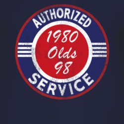 Authorized Service 1980 Oldsmobile Olds 98 Distressed Look Dark T Shir