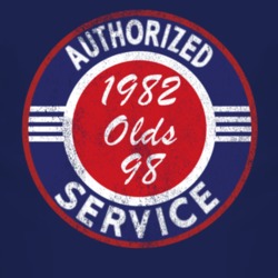 Authorized Service 1982 Oldsmobile Olds 98 Distressed Look Dark T Shir