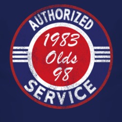 Authorized Service 1983 Oldsmobile Olds 98 Distressed Look Dark T Shir