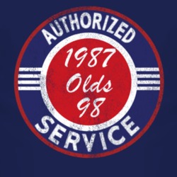 Authorized Service 1987 Oldsmobile Olds 98 Distressed Look Dark T Shir