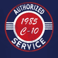 Authorized Service 1985 Chevy C-10 Distressed Look Dark T Shirt