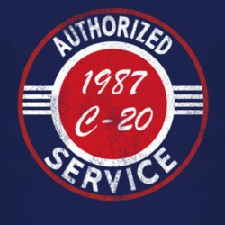 Authorized Service 1987 Chevy C-20 Distressed Look Dark T Shirt