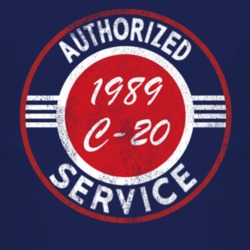 Authorized Service 1989 Chevy C-20 Distressed Look Dark T Shirt