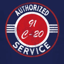 Authorized Service 1991 Chevy C-20 Distressed Look Dark T Shirt