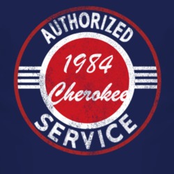 Authorized Service 1984 XJ Cherokee Distressed Look Dark T Shirt