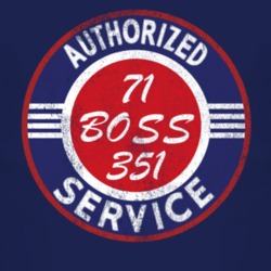 Authorized Service 1971  BOSS 351 Distressed Look Dark T Shirt