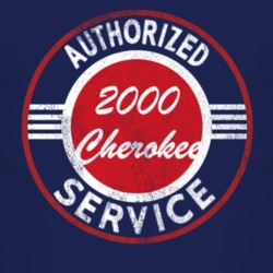Authorized Service 2000 XJ Cherokee Distressed Look Dark T Shirt
