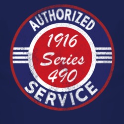 Authorized Service 1916 Chevy Series 490 Distressed Look Dark T Shirt