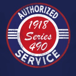 Authorized Service 1918 Chevy Series 490 Distressed Look Dark T Shirt