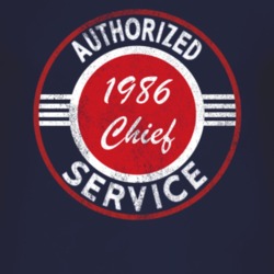 Authorized Service 1986 Cherokee Chief Distressed Look Dark T Shirt
