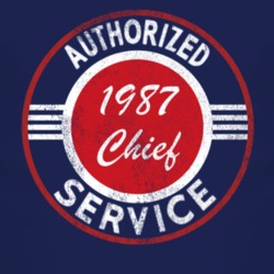 Authorized Service 1987 Cherokee Chief Distressed Look Dark T Shirt