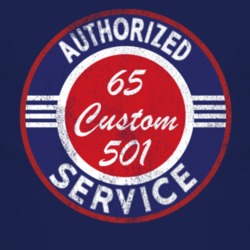 Authorized Service 1965 Custom 501 Distressed Look Dark T Shirt