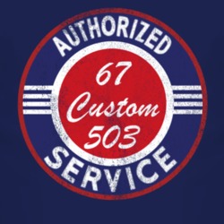 Authorized Service 1967 Custom 503 Distressed Look Dark T Shirt