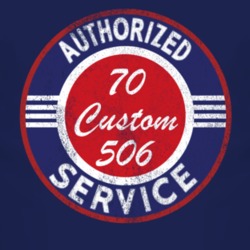 Authorized Service 1970 Custom 506 Distressed Look Dark T Shirt