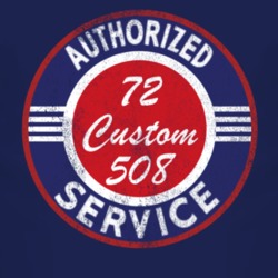 Authorized Service 1972 Custom 508 Distressed Look Dark T Shirt
