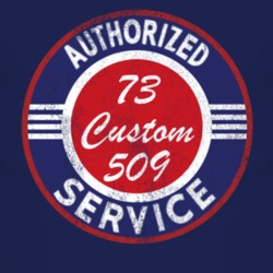 Authorized Service 1973 Custom 509 Distressed Look Dark T Shirt