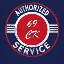 Authorized Service 1969 Chevy CK Distressed Look Dark T Shirt