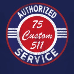 Authorized Service 1975 Custom 511 Distressed Look Dark T Shirt