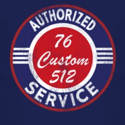 Authorized Service 1976 Custom 512 Distressed Look Dark T Shirt