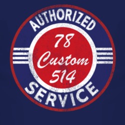 Authorized Service 1978 Custom 514 Distressed Look Dark T Shirt