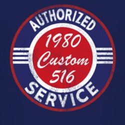 Authorized Service 1980 Custom 516 Distressed Look Dark T Shirt