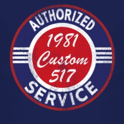 Authorized Service 1981 Custom 517 Distressed Look Dark T Shirt