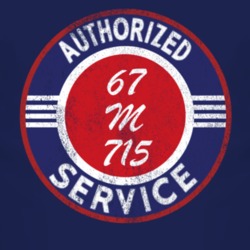 Authorized Service 1967 Kiaser M 715 Distressed Look Dark T Shirt