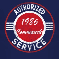Authorized Service 1986 MJ Commanche Distressed Look Dark T Shirt