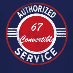 Authorized Service 1967 Commando Convertible Distressed Look Dark T Sh