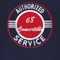 Authorized Service 1968 Commando Convertible Distressed Look Dark T Sh
