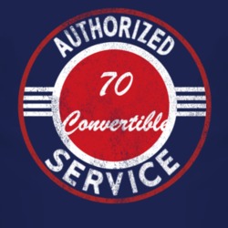 Authorized Service 1970 Commando Convertible Distressed Look Dark T Sh