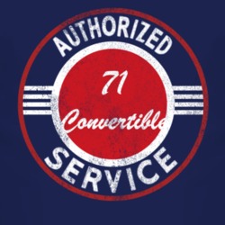Authorized Service 1971 Commando Convertible Distressed Look Dark T Sh