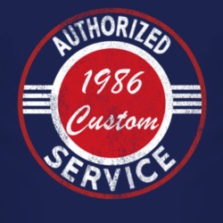 Authorized Service 1986 Commanche Custom Distressed Look Dark T Shirt