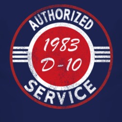 Authorized Service 1983 Chevy D-10 Distressed Look Dark T Shirt