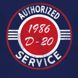 Authorized Service 1986 Chevy D-20 Distressed Look Dark T Shirt