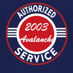 Authorized Service 2003 Chevy Avalanche Dark T Shirt