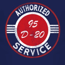 Authorized Service 1995 Chevy D-20 Distressed Look Dark T Shirt