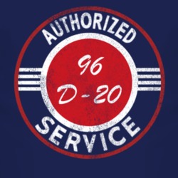 Authorized Service 1996 Chevy D-20 Distressed Look Dark T Shirt